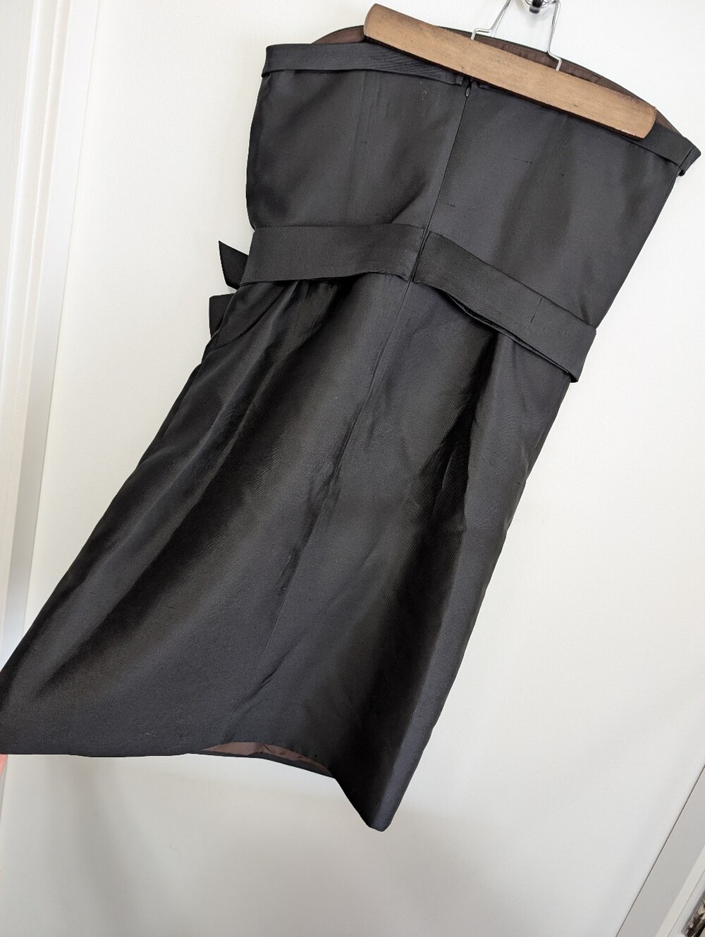 Kate Spade Small Formal Dress Black Fitted Mini Strapless Bow Wedding Luxury - Picture 2 of 16